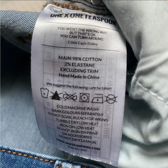 One Teaspoon Lola Freebirds II Embroidered Raw Hem Skinny Jeans 28 - Picture 14 of 15